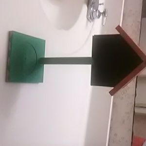 A house shaped chalk borad with plant holder